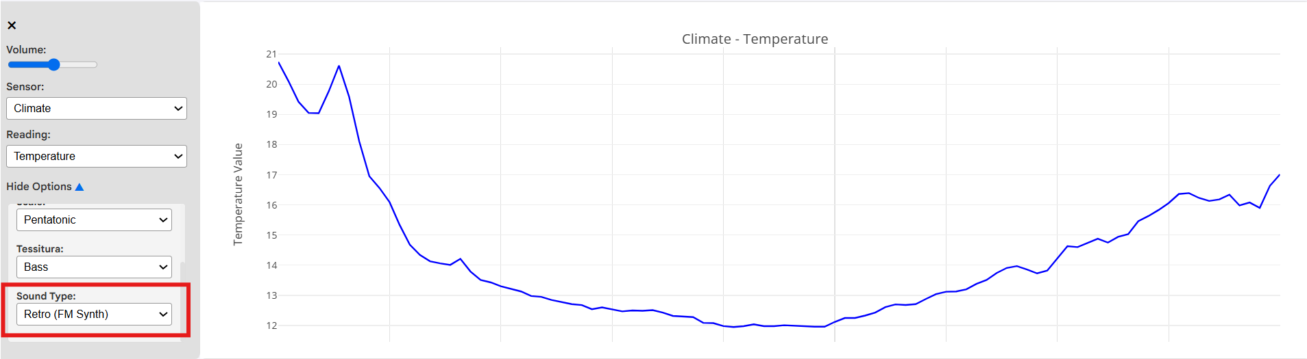 sound type highlighted